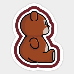 Sitting Teddy Bear Side View Sticker vector illustration. Animal nature icon design concept. Bear cartoon character sticker design logo with shadow. Sticker